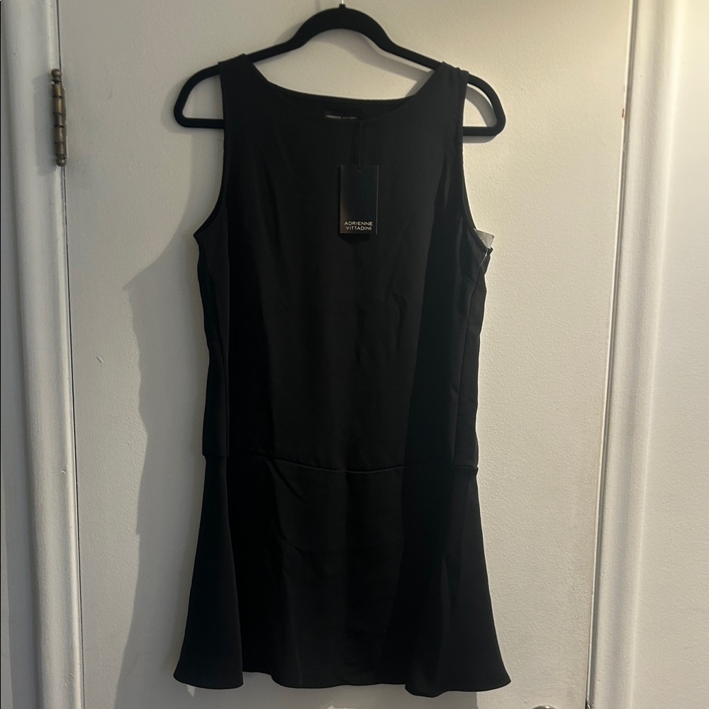 Adrienne Vittadini Black Sleeveless A-Line Mini Dress